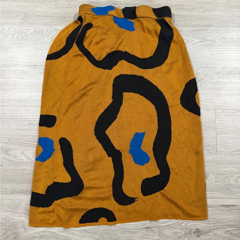 Christian Wijnants Abstract Patterned‎ Skirt in Mustard and Black